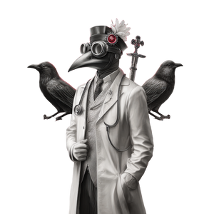 Black Plague Doctor Vinyl Car Decal Sticker – Waterproof & UV-Resistant 6.826666666666667"