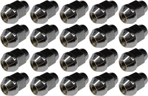 20x Dorman Lug Nut | Carbon Steel, Tensile Tested, Chrome Plated, Silver | 12x1.5 Thread, 60° Conical Seat, 21mm Hex