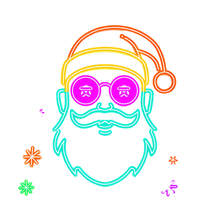 Funky Santa Face Vinyl Car Decal Sticker – Waterproof & UV-Resistant 3.4133333333333336"