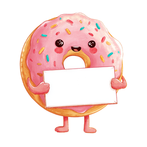 Anthropomorphic Donut Character Vinyl Car Decal Sticker – Waterproof & UV-Resistant 3.4133333333333336"