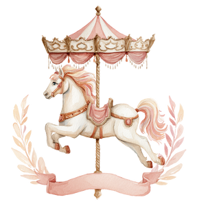 Carousel Horse Illustration Vinyl Car Decal Sticker – Waterproof & UV-Resistant 3.5733333333333333"