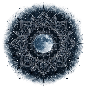 Lunar Eclipse Mandala Vinyl Car Decal Sticker – Waterproof & UV-Resistant 6.826666666666667"