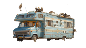 Eagles Driving Rv Vinyl Car Decal Sticker – Waterproof & UV-Resistant 2.72"