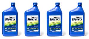 4x Sierra Marine SAE 25W-40 Oil | Premium Blend for 4-Stroke Engines | NMMA FC-W Certified