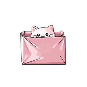 Cat In Pink Parcel Vinyl Car Decal Sticker – Waterproof & UV-Resistant 3.4133333333333336"