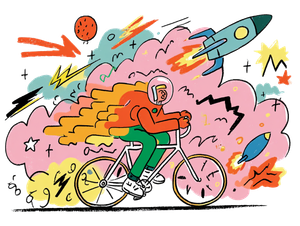 Astronaut On Bike V2 Vinyl Car Decal Sticker – Waterproof & UV-Resistant 6.1866666666666665"