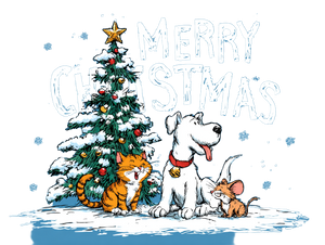 Retro Christmas Animals Vinyl Car Decal Sticker – Waterproof & UV-Resistant 6.1866666666666665"