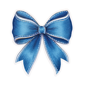 Elegant Blue Bow Vinyl Car Decal Sticker – Waterproof & UV-Resistant 3.4133333333333336"