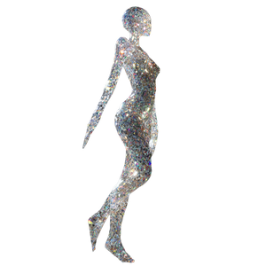 Crystalline Humanoid Figure Vinyl Car Decal Sticker – Waterproof & UV-Resistant 6.826666666666667"