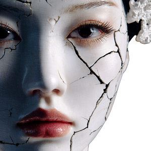 Porcelain Crack Makeup Vinyl Car Decal Sticker – Waterproof & UV-Resistant 3.4133333333333336"