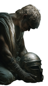 Weary Roman Soldier Vinyl Car Decal Sticker – Waterproof & UV-Resistant 4.8533333333333335"