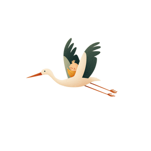 Stork With Baby V5 Vinyl Car Decal Sticker – Waterproof & UV-Resistant 6.826666666666667"