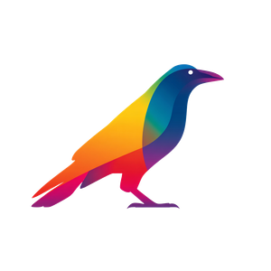 Rainbow Crow Logo V2 Vinyl Car Decal Sticker – Waterproof & UV-Resistant 6.826666666666667"