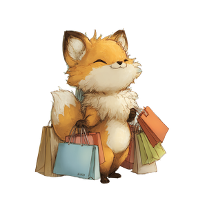 Shopping Fox Vinyl Car Decal Sticker – Waterproof & UV-Resistant 3.4133333333333336"
