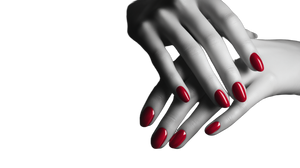 Elegant Red Manicure Vinyl Car Decal Sticker – Waterproof & UV-Resistant 2.72"