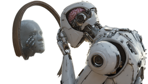 Robot Brain Mirror Vinyl Car Decal Sticker – Waterproof & UV-Resistant 2.773333333333333