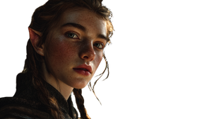 Half-Elf Girl Portrait Vinyl Car Decal Sticker – Waterproof & UV-Resistant 2.72"