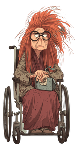 Angry Elderly Woman V4 Vinyl Car Decal Sticker – Waterproof & UV-Resistant 5.12"