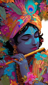 Vivid Krishna Illustration Vinyl Car Decal Sticker – Waterproof & UV-Resistant 4.8533333333333335"