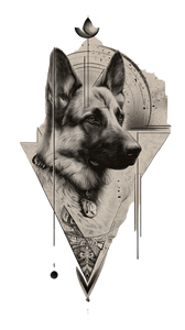 German Shepherd Tattoo V4 Vinyl Car Decal Sticker – Waterproof & UV-Resistant 4.8533333333333335"