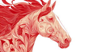 Ornate Red Horse Vinyl Car Decal Sticker – Waterproof & UV-Resistant 2.72"