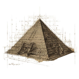 Pyramid Architectural Sketch Vinyl Car Decal Sticker – Waterproof & UV-Resistant 3.4133333333333336"