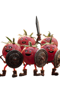 Tomato Warriors Vinyl Car Decal Sticker – Waterproof & UV-Resistant 4.4