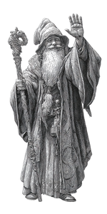 Waving Gray Wizard Vinyl Car Decal Sticker – Waterproof & UV-Resistant 5.12"