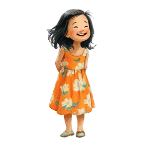 Smiling Asian Girl V14 Vinyl Car Decal Sticker – Waterproof & UV-Resistant 3.4133333333333336"