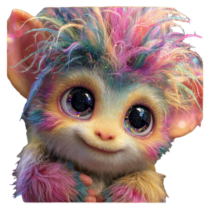 Rainbow-Eyed Fantasy Creature Vinyl Car Decal Sticker – Waterproof & UV-Resistant 3.4133333333333336"