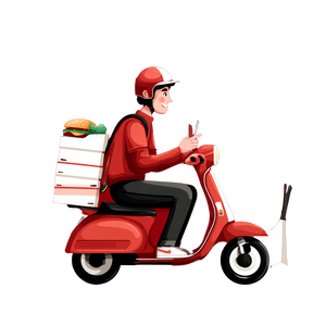 Food Delivery Courier Vinyl Car Decal Sticker – Waterproof & UV-Resistant 6.826666666666667"