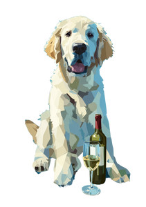 Puppy With Wine Vinyl Car Decal Sticker – Waterproof & UV-Resistant 8.6