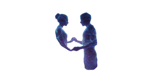 Cosmic Luminous Couple Vinyl Car Decal Sticker – Waterproof & UV-Resistant 2.72"