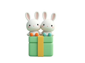 Cute Rabbits In Box Vinyl Car Decal Sticker – Waterproof & UV-Resistant 3.1466666666666665"