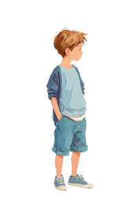 Young Boy Illustration V3 Vinyl Car Decal Sticker – Waterproof & UV-Resistant 4.4
