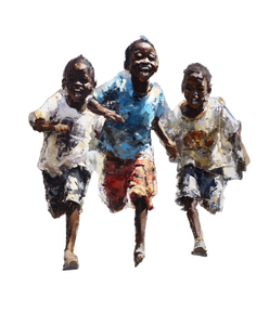 African Children Playing Vinyl Car Decal Sticker – Waterproof & UV-Resistant 8.0"