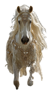 Gemstone-Adorned Horse V2 Vinyl Car Decal Sticker – Waterproof & UV-Resistant 4.906666666666666"