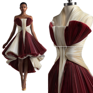 3D Pleated Dress Vinyl Car Decal Sticker – Waterproof & UV-Resistant 3.4133333333333336"