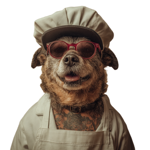 Chef Dog Portrait Vinyl Car Decal Sticker – Waterproof & UV-Resistant 3.4133333333333336"