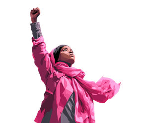Empowered Woman Illustration Vinyl Car Decal Sticker – Waterproof & UV-Resistant 3.3066666666666666"