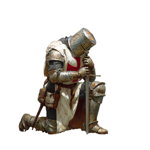 Kneeling Crusader Knight Vinyl Car Decal Sticker – Waterproof & UV-Resistant 3.4133333333333336"