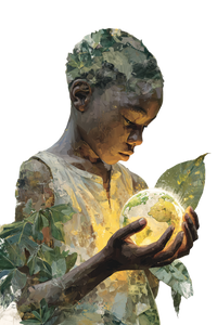 Child With Globe V2 Vinyl Car Decal Sticker – Waterproof & UV-Resistant 4.4