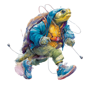 Jogging Turtle Vinyl Car Decal Sticker – Waterproof & UV-Resistant 3.4133333333333336"