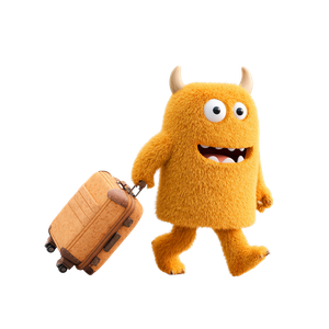 Cartoon Monster Suitcase Vinyl Car Decal Sticker – Waterproof & UV-Resistant 3.4133333333333336"