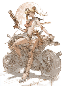 Cyberpunk Sailor Moon V6 Vinyl Car Decal Sticker – Waterproof & UV-Resistant 8.213333333333333"