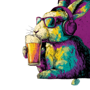 Bunny With Headphones Vinyl Car Decal Sticker – Waterproof & UV-Resistant 3.4133333333333336"