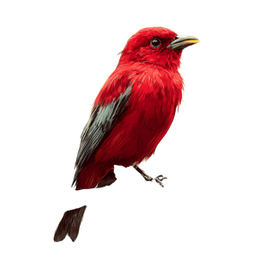 Red Bird Eating Vinyl Car Decal Sticker – Waterproof & UV-Resistant 3.4133333333333336"