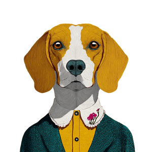 Cartoon Beagle Portrait Vinyl Car Decal Sticker – Waterproof & UV-Resistant 3.4133333333333336"