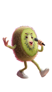 Singing Kiwi Character Vinyl Car Decal Sticker – Waterproof & UV-Resistant 9.706666666666667"