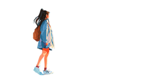 Girl Walking City Vinyl Car Decal Sticker – Waterproof & UV-Resistant 2.72"